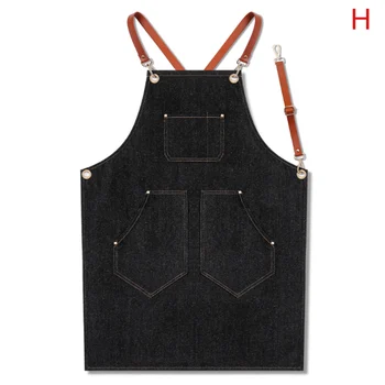 

Denim Apron Strap Bib Apron Barista Bartender BBQ Chef Uniform Workwear 66CY
