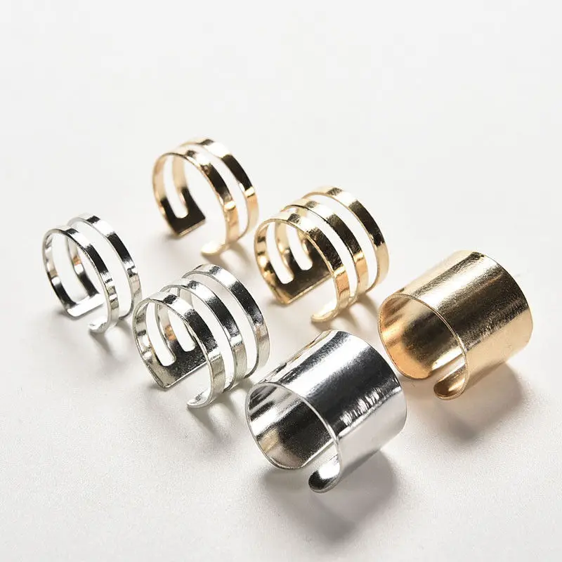 

Gold Sliver Color Rings Fashion Top Of Finger Over The Midi Tip Finger Above The Knuckle Open Ring Statement Jewelry