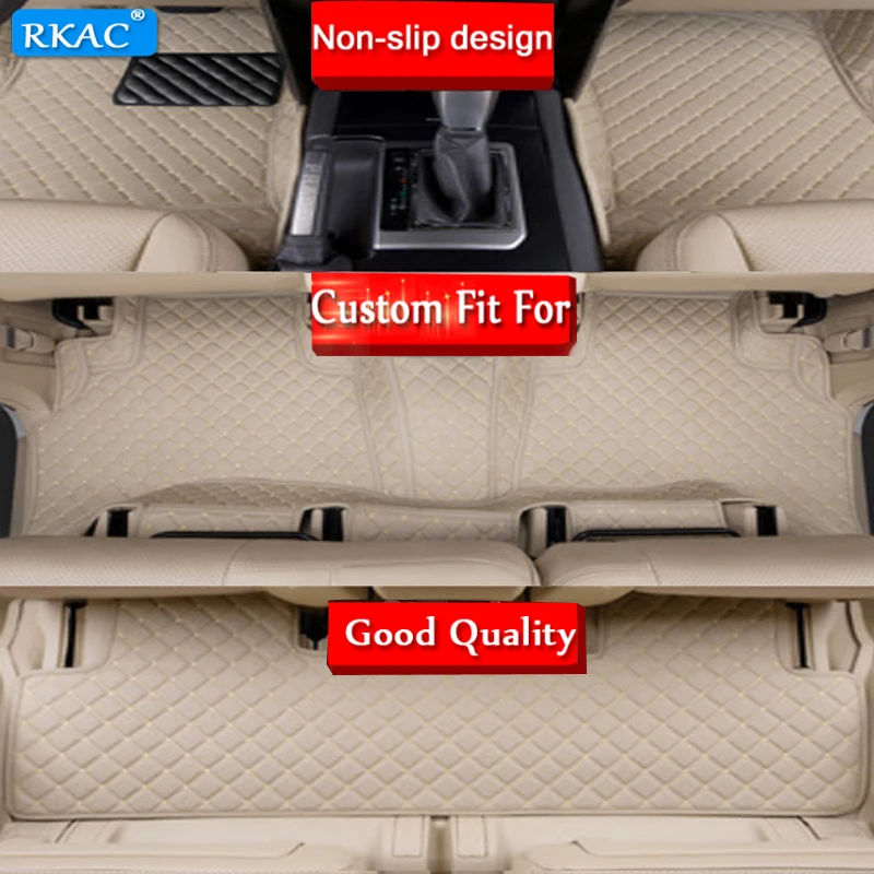 RKAC автомобильные коврики на заказ подходит для Mitsubishi Outlander 7 мест водостойкий 3D автомобильный Стайлинг кожаный коврик-вкладыш анти-скольжения