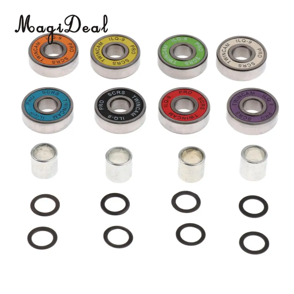  MagiDeal Skateboard Speed Kit- Bearing ,Spacers and Speed Washers Colourful Skateboard Spacers and Washers Skateboard Speed Kit
