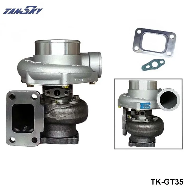 TANSKY- GT35 GT3582R :A/R 0.70 Turbine:A/R 82 T3 Flange wet float bearing 4 bolt 400-600hp turbocharger turbo charger TK-GT35