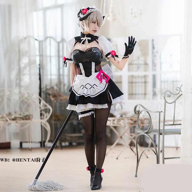 {Stock}Honkai Impact 3 Rita Rossweisse костюм для косплея Валькирия Черная роза платье горничной