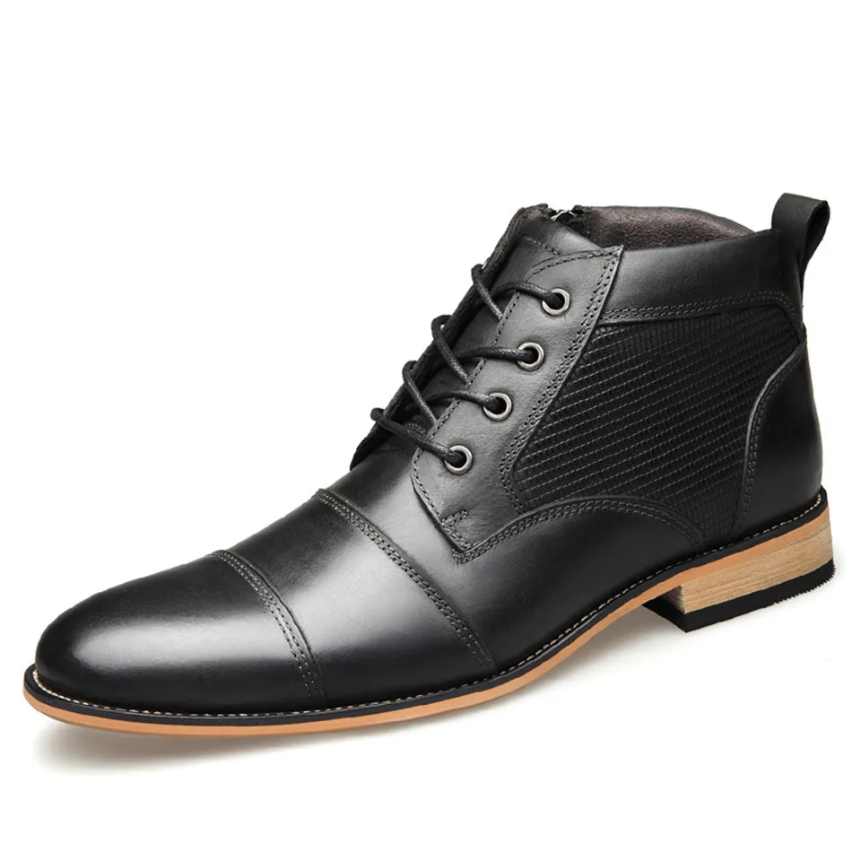 LIN KING/модные мужские ботинки размера плюс 50, весенне-осенние мужские повседневные ботинки на шнуровке, водонепроницаемые мужские рабочие ботинки на шнуровке