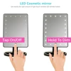 DONWEI LED Touch Screen 24 Light Makeup Mirror Table Desktop Makeup  Mirrors Vanity Light Health Beauty LED Mirror Battery power ► Photo 3/6