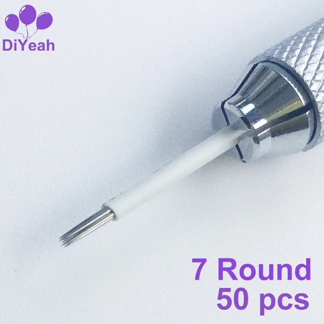 50pcs 7 Round Needles For Manual Pen Semi Permanent Makeup Manual Fog Pen Needle R7 Microblading Eyebrow Tatoo Pen Tatuaje Cejas 50pcs 7 Round Needles For Manual Pen Semi Permanent Makeup Manual Fog Pen Needle R7 Microblading Eyebrow Tatoo Pen Tatuaje Cejas