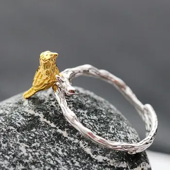 

925 Sterling Silver Ring handmade silver plated gold silver ring