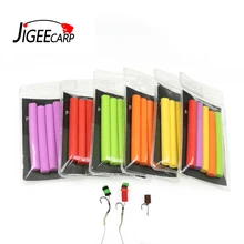 JIGEECARP 5PCS Cylinder Foam Carpin Fish Pop Ups Zigrig Stick Accessories for Hair Rigging Fake Carp Foam Baits Dia 8mm*7CM