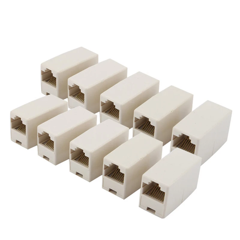 

Mayitr 10pcs RJ45 CAT5 Modular Female to Female Couple Plug High Quality RJ-45 Network Ethernet Lan Connector Adapter FOR PC