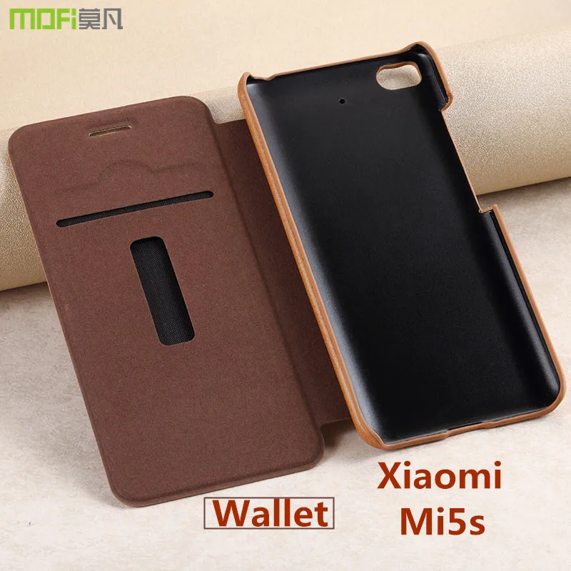 Para xiaomi mi 5S caso flip cartera caso MOFi para xiaomi mi 5S caso cubierta de cuero de la Bolsa de la tarjeta de coque capa funda accesorios