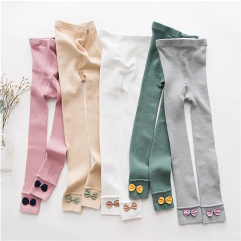 

Baby Girl Legging Children Cotton Skinny Pants With Bow knot High Quality Knitted Leggings Kids Fashion Outfit Girls Pants