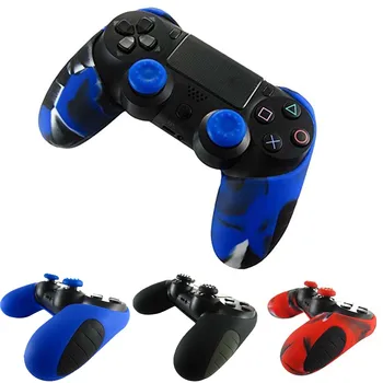 

Bevigac 1PCS Anti-Slip Thicken Silicone Half-skin Protective Case Cover 2PCS Thumb Stick Caps for Sony PS4 Pro Slim Controller