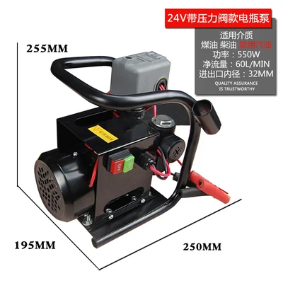Электрический насосный насос 12В 24В 220В бензиновый дизельный топливный насос автомобильный взрывозащищенный масляный насос портативный насосный блок - Цвет: 24V battery pump wit