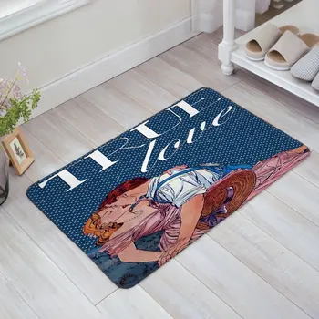

Small Inside Outside Front Door Mat Carpet Floor Rug 18"x30"- Retro True Love Couple