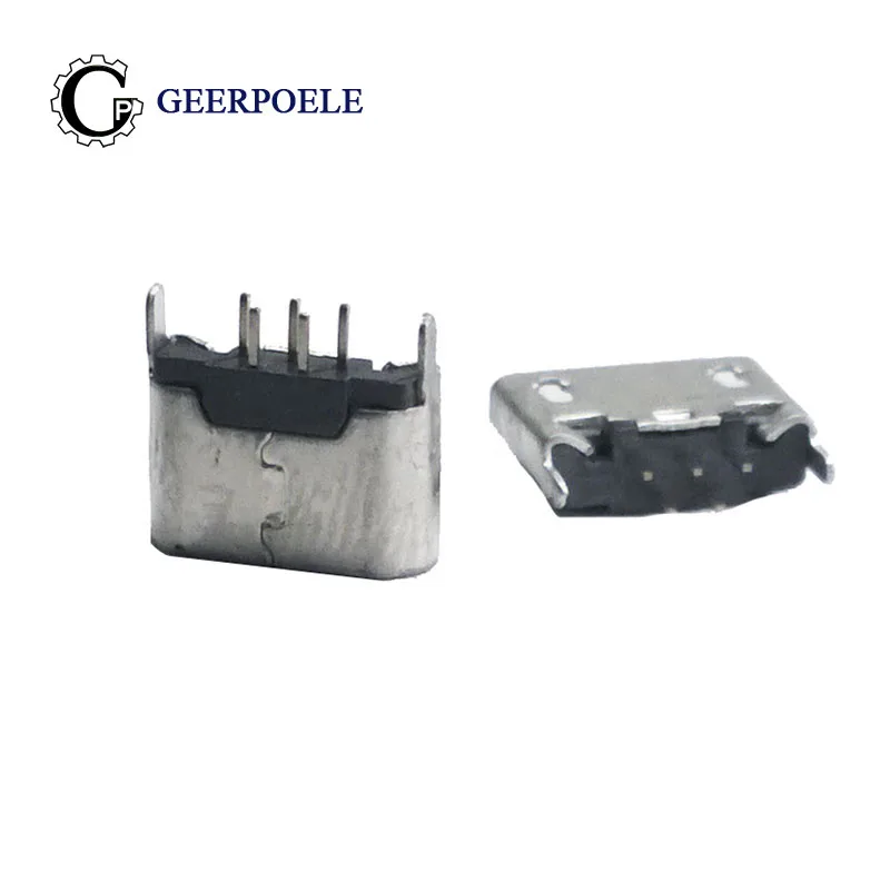 

20 pcs/lot Micro USB 180 degree 5 Pin Connectors Flat Jack Plastic Shell Connector Jack Tail Plug Sockect Terminals