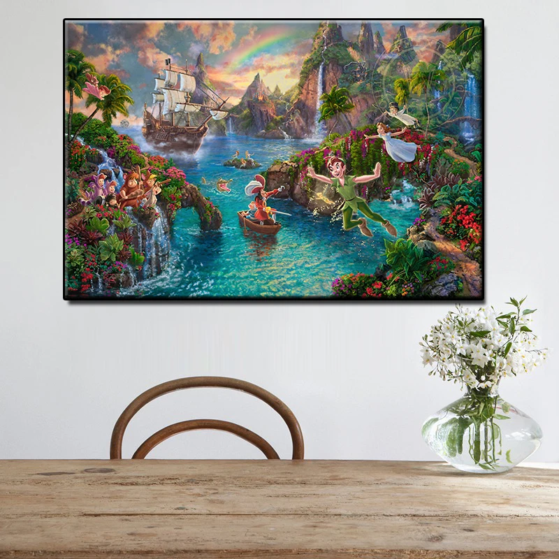 Peter Pan's Neverland Modern pop elements wall HD canvas printing art