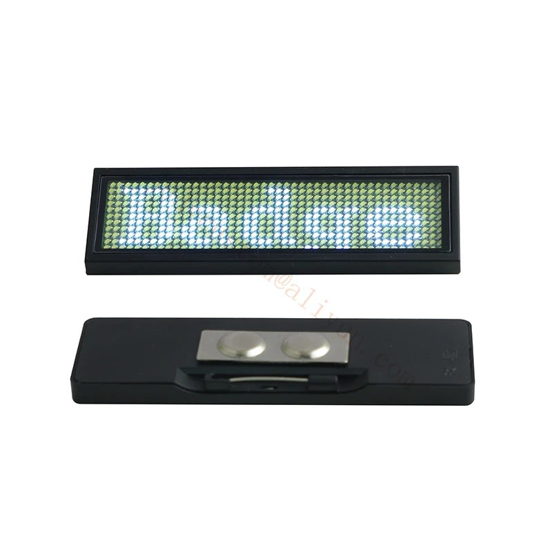 

44*11 LED Name Tag Digital Sign Scrolling Name Badge Display Tag USB Programmable Rechargeable Reuseable Portable for Office