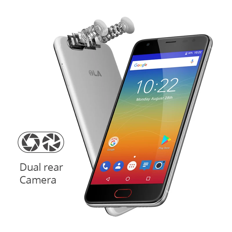 Original iLA D1 MT6737 Quad Core Mobile Phone 2GB RAM 16GB ROM Cell Phone 5.2-Inch Display 2600mAh Dual Back Camera Smartphone