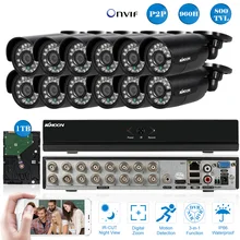 KKMOON 16CH полный 960 H/D1 CCTV DVR 800TVL безопасности Камера Системы HDMI цифровой видеорегистратор Onvif видео Регистраторы 1 ТБ HDD 12* наружная инфракрасная камера