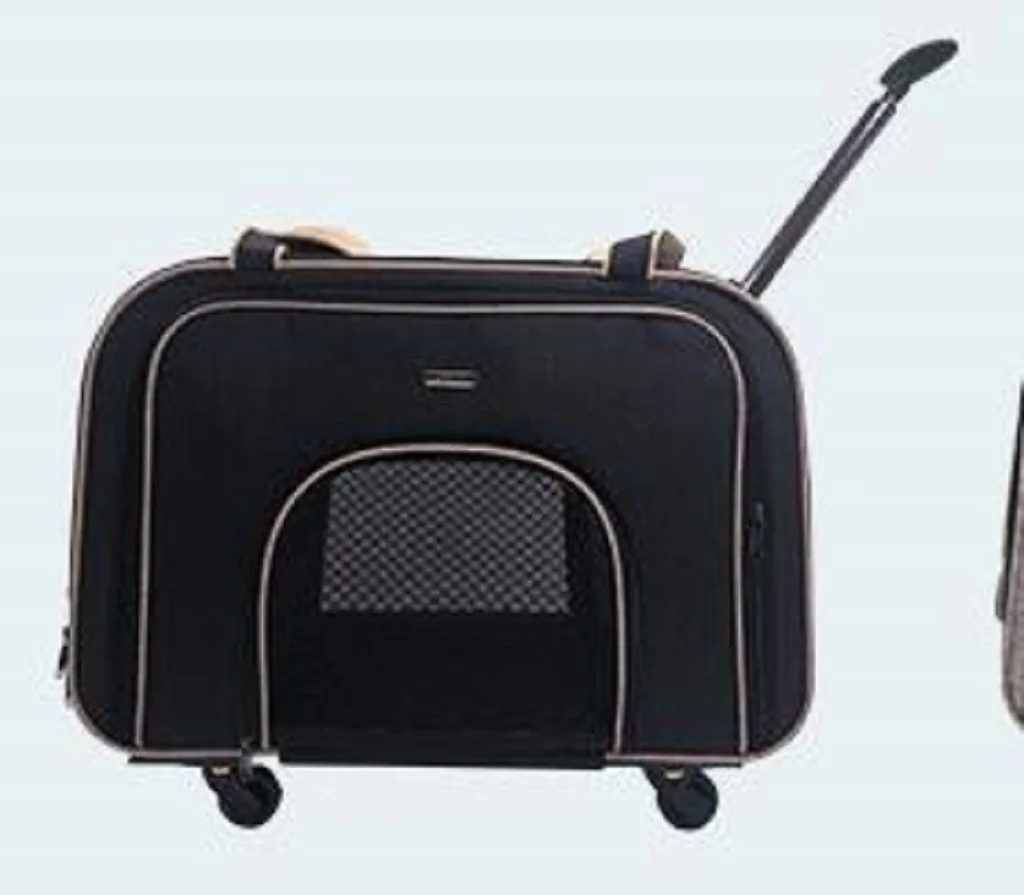 Товары для домашних животных, съемная сумка-тележка, складная сумка для собак, домашних животных, чемоданов-тележек с корпусом, сумка, бесшумное колесо, переносная сумка из багажника для домашних животных - Цвет: Черный
