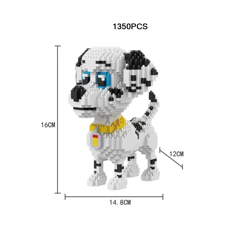 

Lovely animals Spotted dog creator nanoblock pets Dalmatian puppy micro diamond building block Marshall Fireman model brick toy