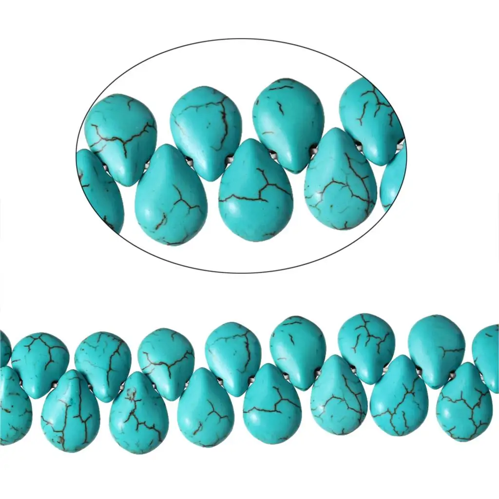 

DoreenBeads Gem Stone Beads Teardrop Malachite green Crackle About 14x10mm,Hole about:1.3mm,41.2cm,1Strand(About 74PC)