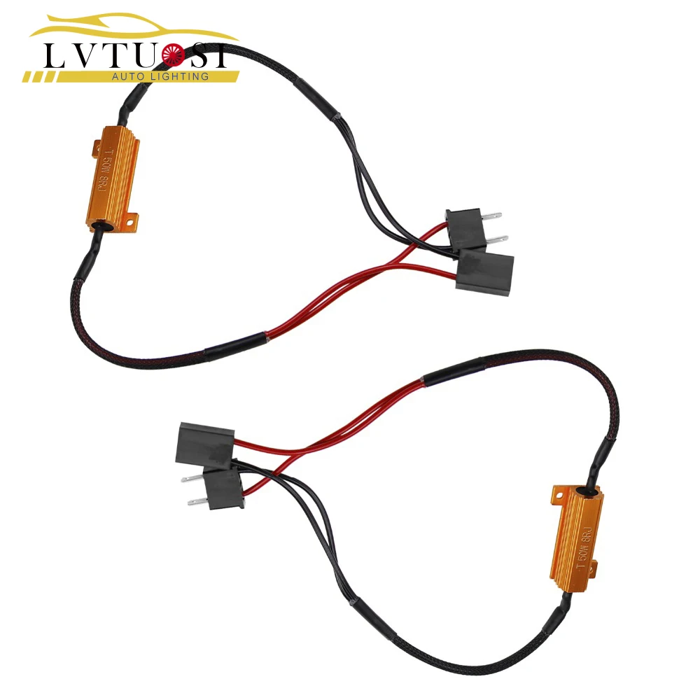 

LVTUSI 2pcs 50W H7 H4 LED Decoder Canbus H8 H9 H11 Car Load Resistor Error Canceller Free Wiring Canceller Decoder Light AJ