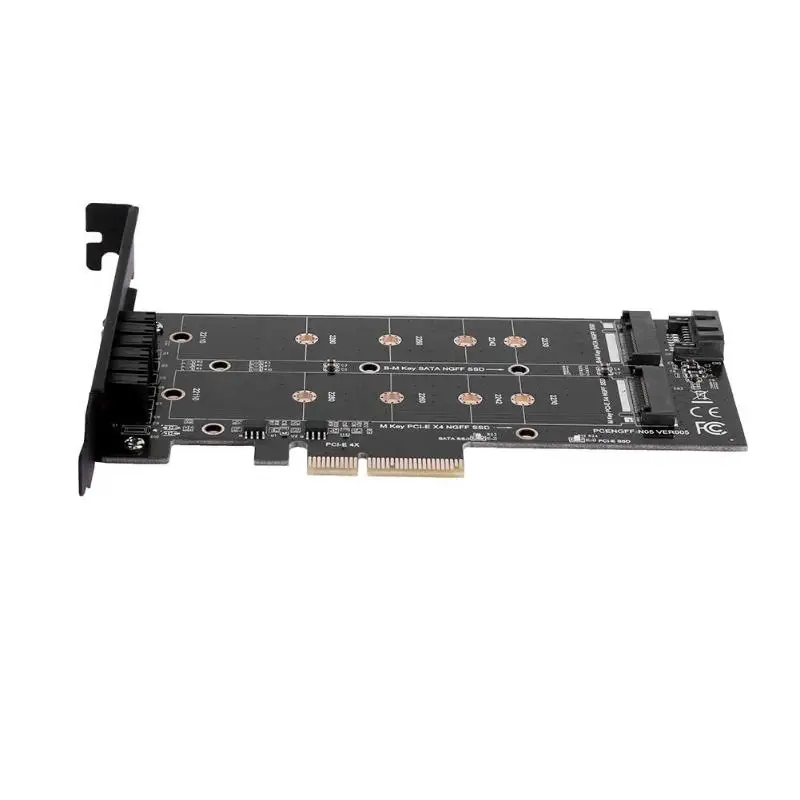 Адаптер SSD PCI E 4X к NGFF преобразователь карты B + M key M.2 sata base ssd NVME pcie адаптер для