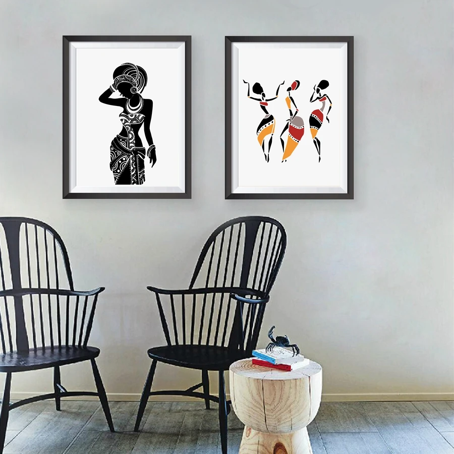 Красивая Черная женщина холст художественный Принт плакат, африканская женщина Искусство холст живопись настенные картины Домашний декор