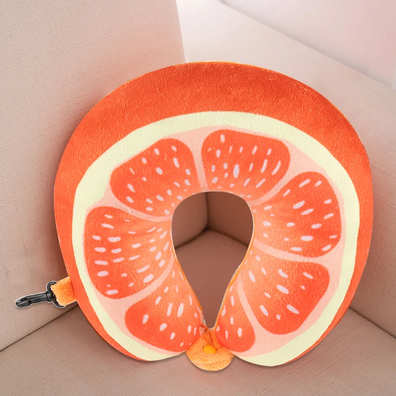

Fruit Cartoon Foam Particle Car Air Travel U-Shape Pillow Neck Protection Head Rest Cushion Mustang Headrest Accessoryfor Women