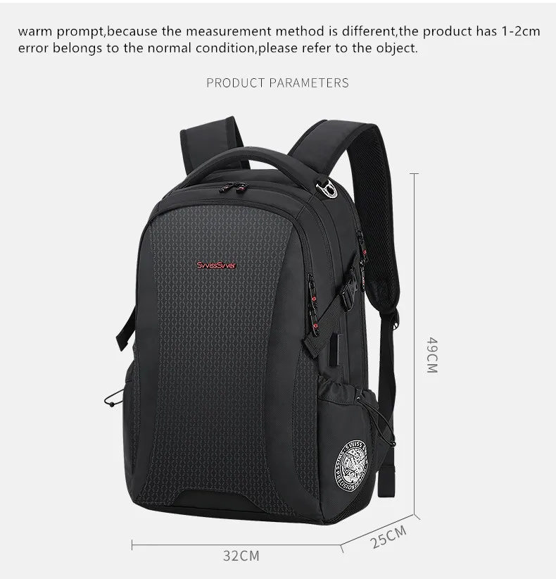  SWICKY multifunction Android leather backpack male bag fashion waterproof travel usb charging 15.6  - 33021201067