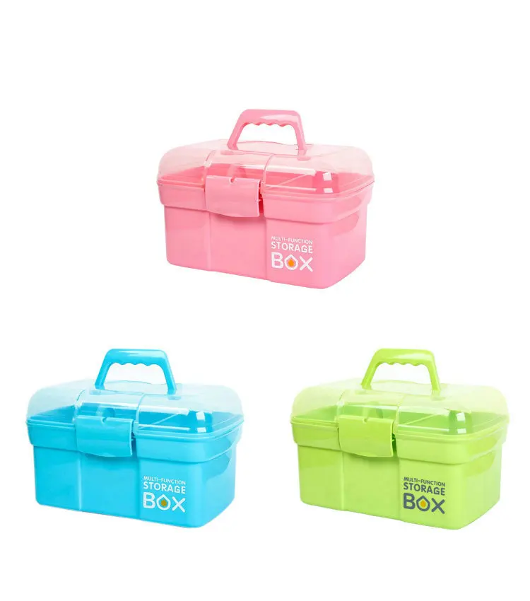 

3 color multilayer plastic household portable medicine cabinet children's medicine storage box small medical box first aid kit