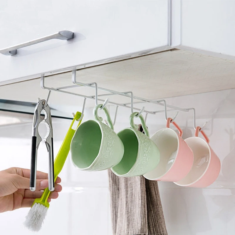 

High Duty Cupboard Shelf Hanging Hook Utensils Hanger Towel Holder Kitchen Storage Organizer Easy Tools
