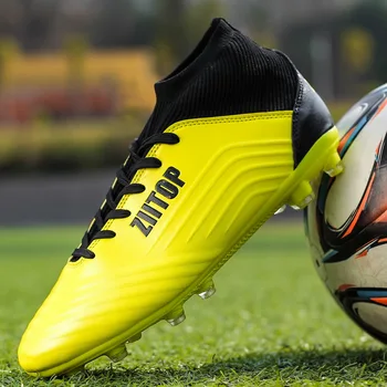 

YRRFUOT New Adults Men's Outdoor Soccer Cleats Shoes Original Long Spikes Football Boots High Quality Training Sports Shoes 46