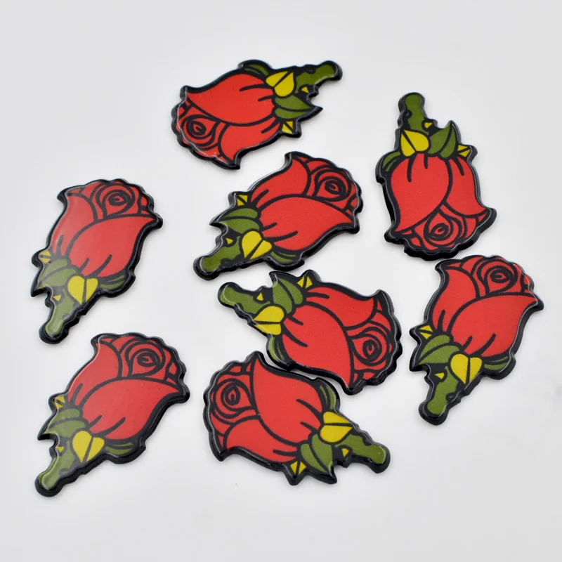 

Beautiful Red rose Flat back Acrylic sheet Miniature pattern applique 20pcs DIY Wedding scrapbook craft OF175*2