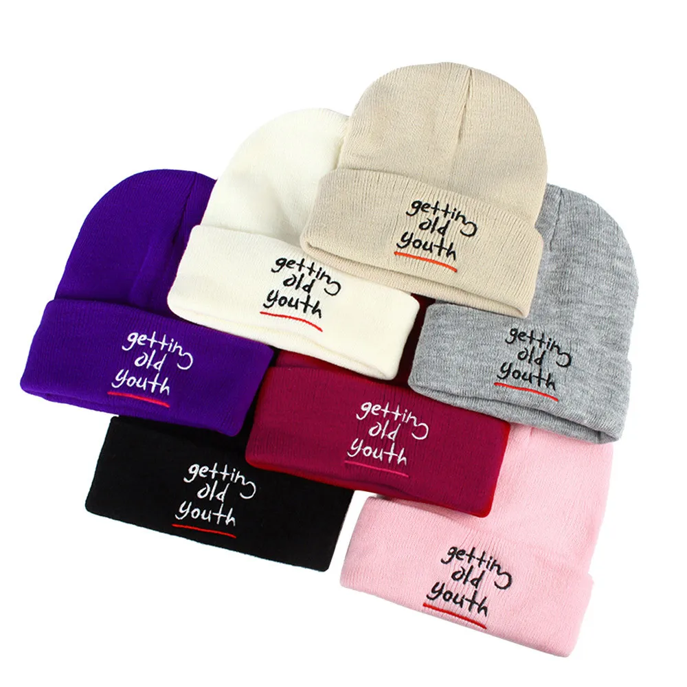 

JAYCOSIN New 2018 Adult Women Men Winter Crochet Hat Knit Hat Solid Color Warm Cap Dropship Nov.25