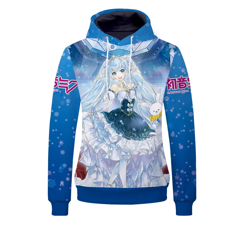 Hatsune Miku кагамине Рин Лен Снежный Мику пуловер с капюшоном Толстовка куртка косплей костюм мужской женский свитер модная уличная одежда