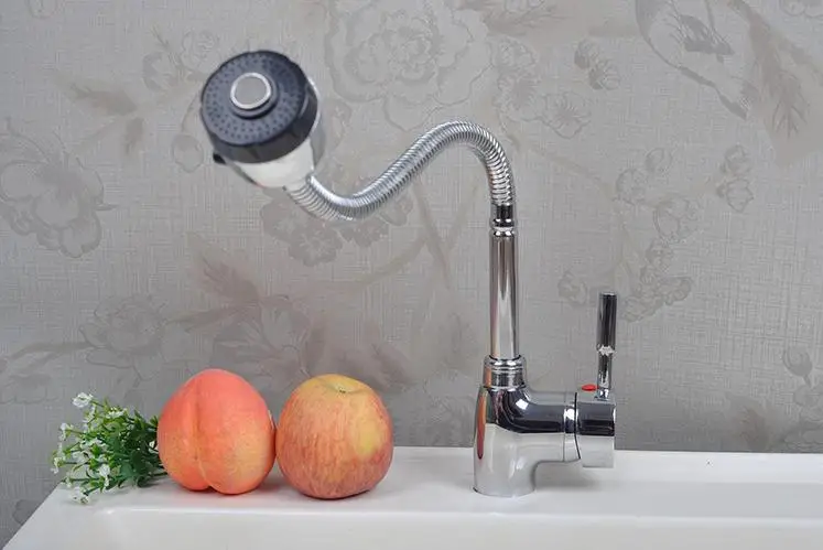 360 Degree Rotation Hot And Cold Water Faucet Lifting Type Stainless Steel Water Tap