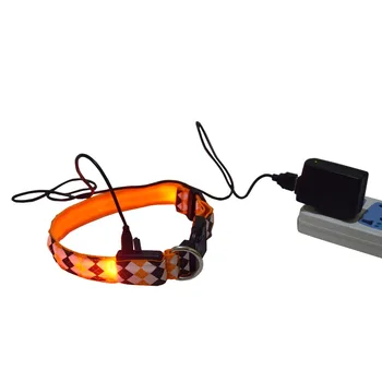 

FD69 dog led collar USB Rechargeable pet dog cat collar nylon lights collar light-emitting LED luminous 2.5 cm width
