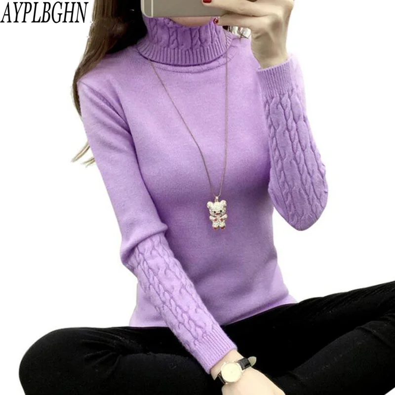 Thick Warm Women Turtleneck Sweater 2018 Autumn Winter Knit Women Sweaters And Pullover Female Tricot Jumper Pull Femme Pullover Sweaters