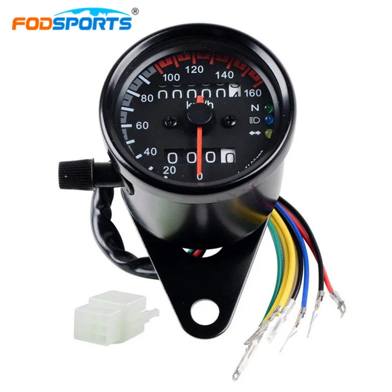

Universal Motorcycle Speedometer Odometer Motorcycle Dashboard 12V Motorcycle Dual Speed Meter with LED Indicator