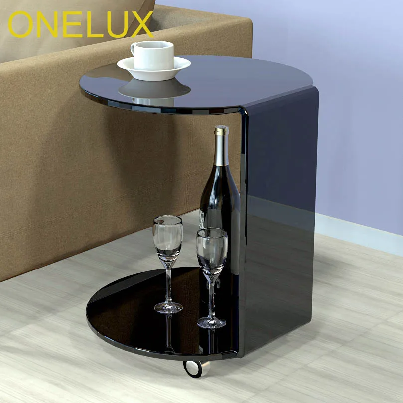 black Водопад акриловый C стол, Lucite случайный столик для чая на колесах - Цвет: black