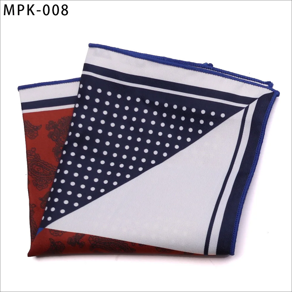 MPK-8 Новинка, модный мужской платок, карманный, квадратный, популярный, 25X25 см, большой, мужской, с узором пейсли, в горошек, нагрудные Платки для свадьбы, мужской костюм - Цвет: MPK-8