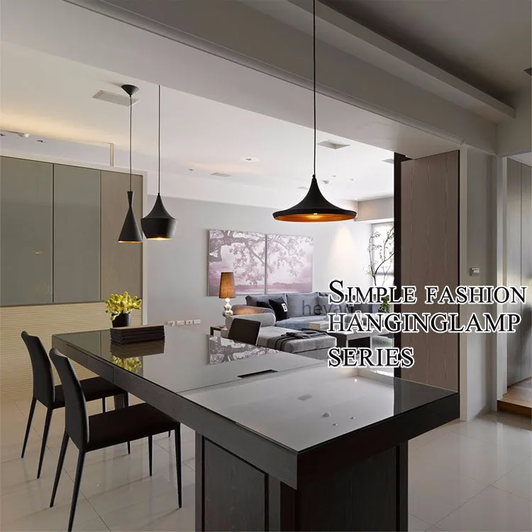 LukLoy Aluminum Drop Light Pendant, BlackRedWhite Light Lamp Shade for Kitchen Island Dining Room Decoration, 220V E27 (6)