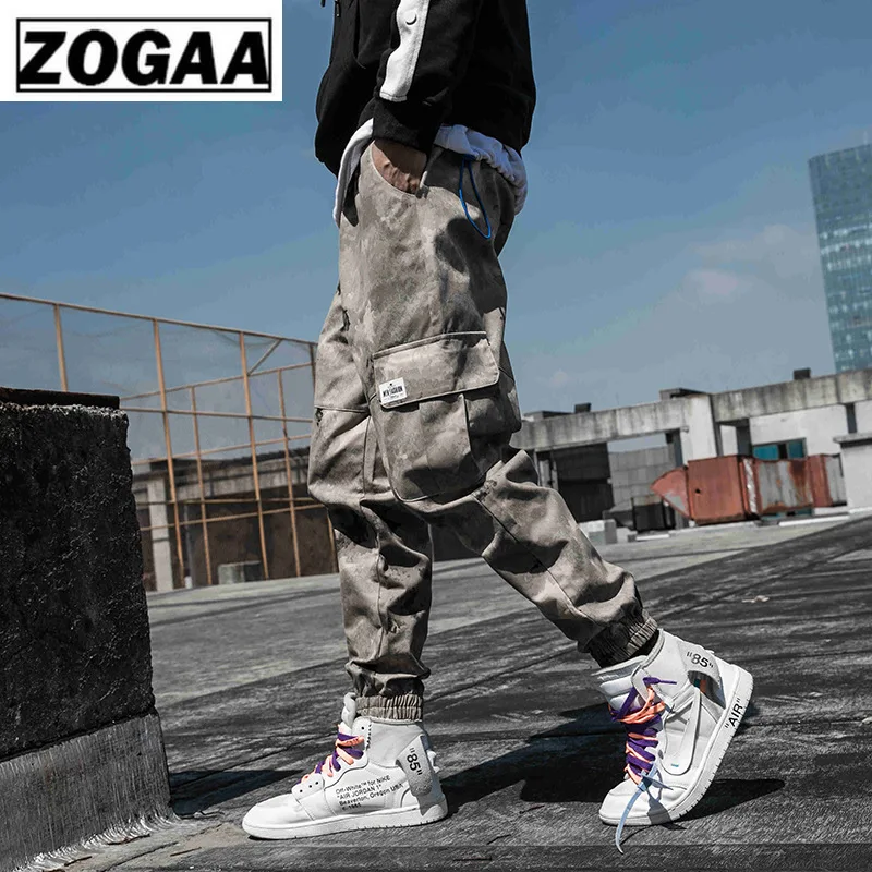 

ZOGGA 2019 Spring Camouflage Military Male Full Length Cargo Pants Loose Cotton Mid-Waist Men Pants Without Fade/Shrink/Pilling