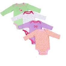 Baby Bodusuits 5 pcs Long Sleeve Bodysuit For Baby Boys And Baby Girls 100% Cotton Suitable For Kids