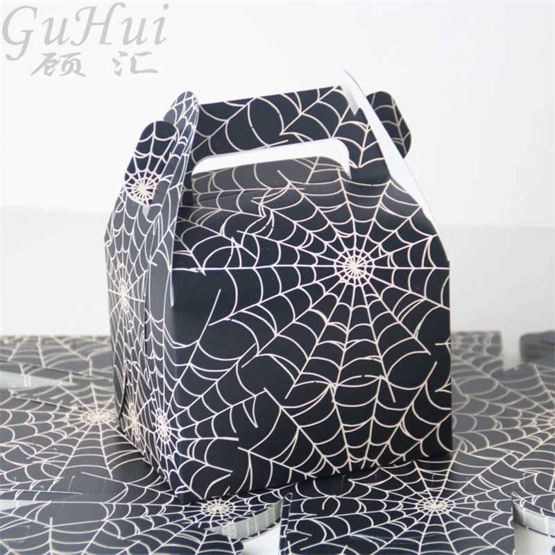 25pcs Halloween Spider Web Decoration Black White Cobweb Candy Box Baby Shower Birthday Party Supplies Gift Bag Kids Favor | Дом и сад
