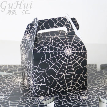 

25pcs Halloween Spider Web Decoration Black White Cobweb Candy Box Baby Shower Birthday Party Supplies Gift Bag Kids Party Favor