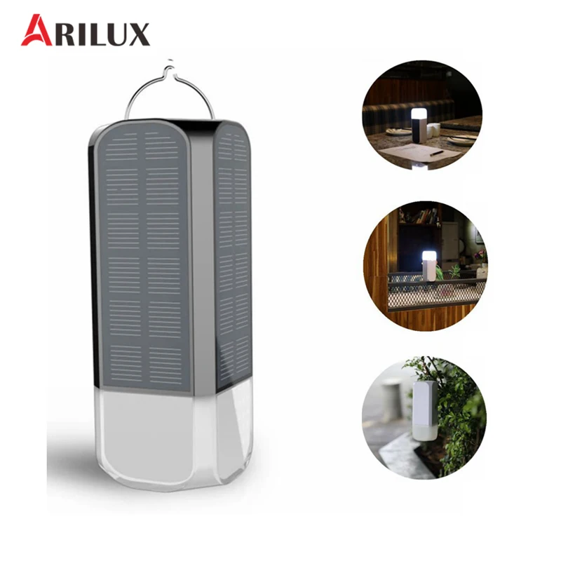 

ARILUX USB Rechargeable 21 LED Camping Light Double Solar Panel 3 Modes Portable Solar Light Lamp Waterproof LED Lantern