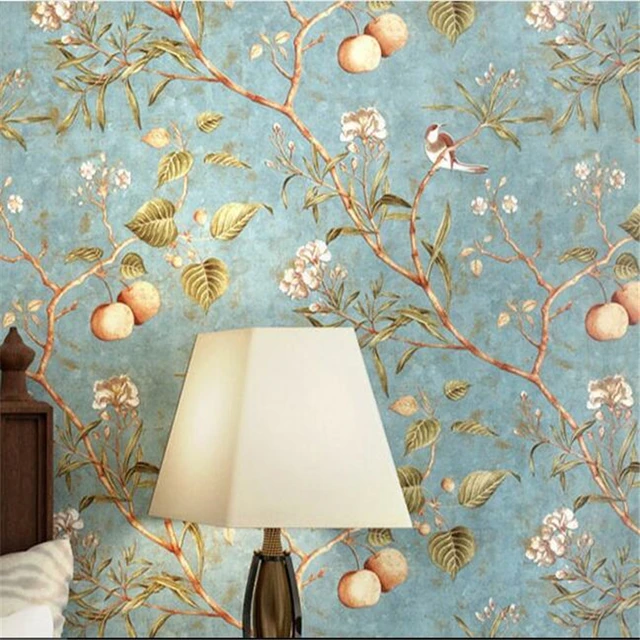 Beibehang americano carta da parati retro di apple albero del fiore ... Carta da parati camera