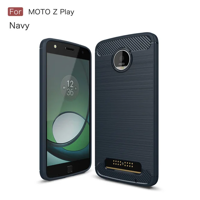 KEYSION, углеродное волокно для Motorola MOTO Z ZPlay, высокое качество, мягкая Противоударная задняя крышка для Motorola MOTO Z Play, чехлы для телефонов - Цвет: Navy Blue